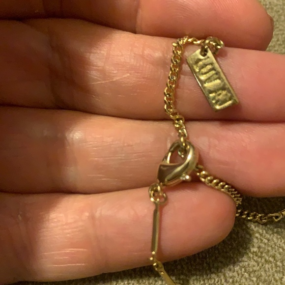 Luv AJ Gold Tone Pave CZ pendant Lariat Necklace - Picture 7 of 16